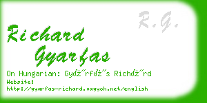 richard gyarfas business card